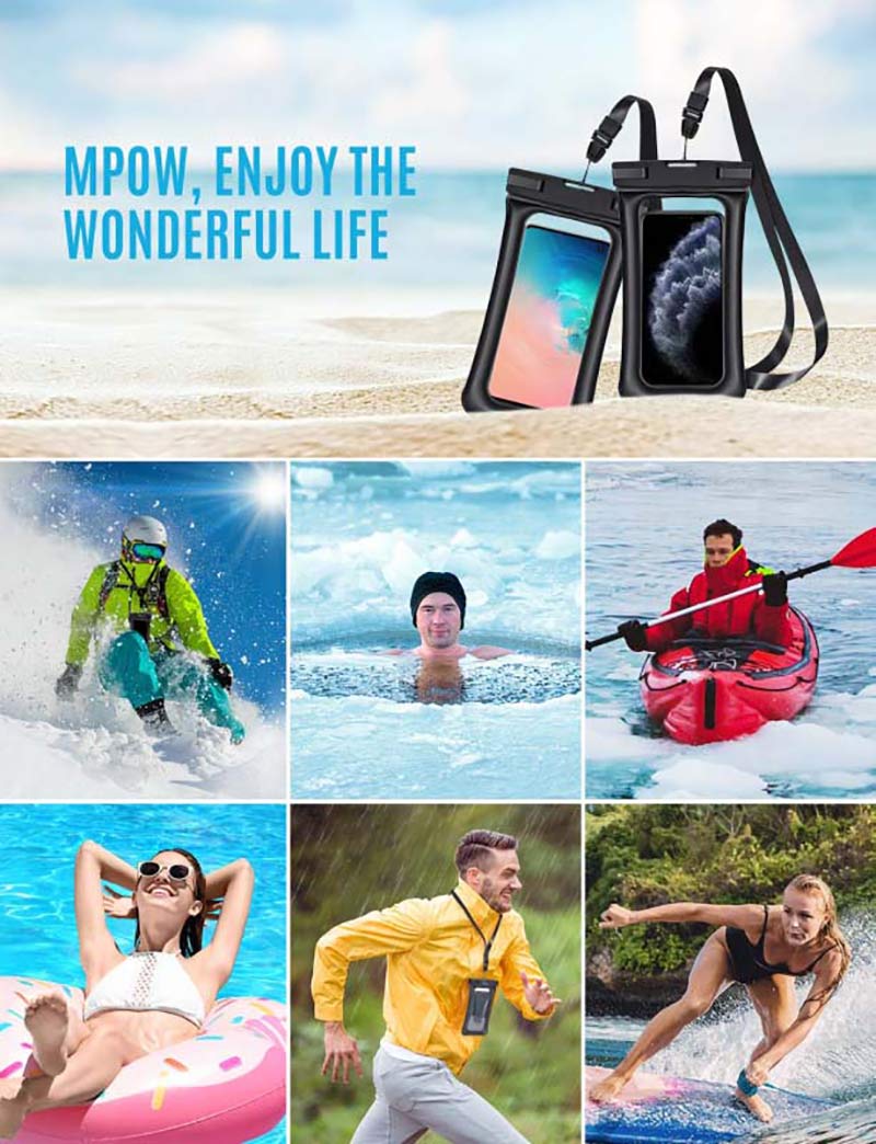 Mpow waterproof phone pouch floating underwater dry bag compatible up to 6 online